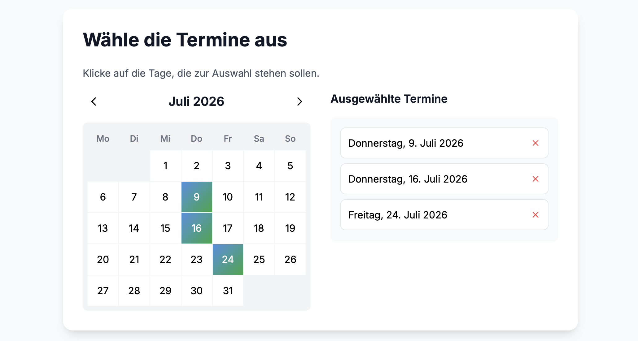 Kalender erstellen